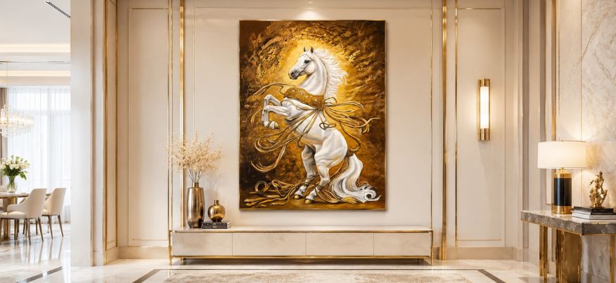 Majestic White Horse – A Symbol of Prosperity and Success.